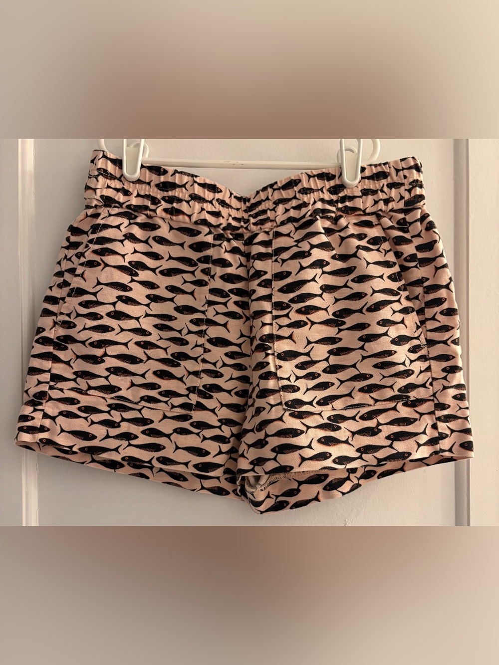 Jcrew Fish Print Linen Blend Pull on Shorts Size XS